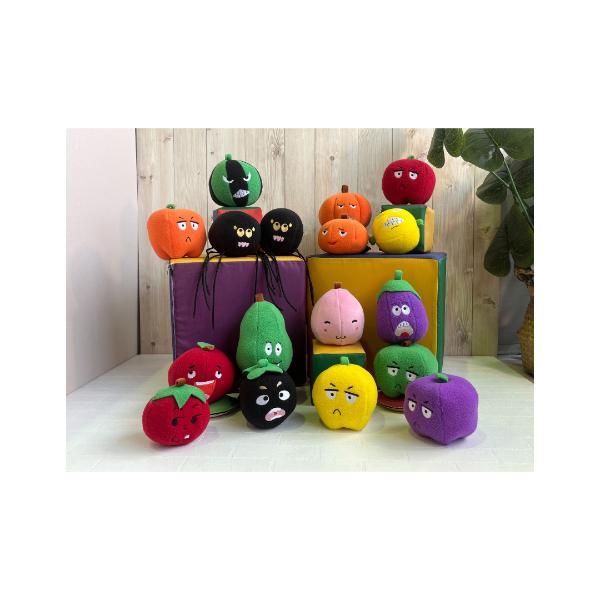 Z062 Adorable face emotion stuffed fruits and spiders set
